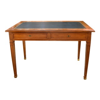 Louis XVI Style Green Leather Top Writing Desk For Sale
