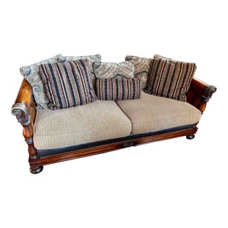 1970s Sherrill Burl Wood Sofa For Sale