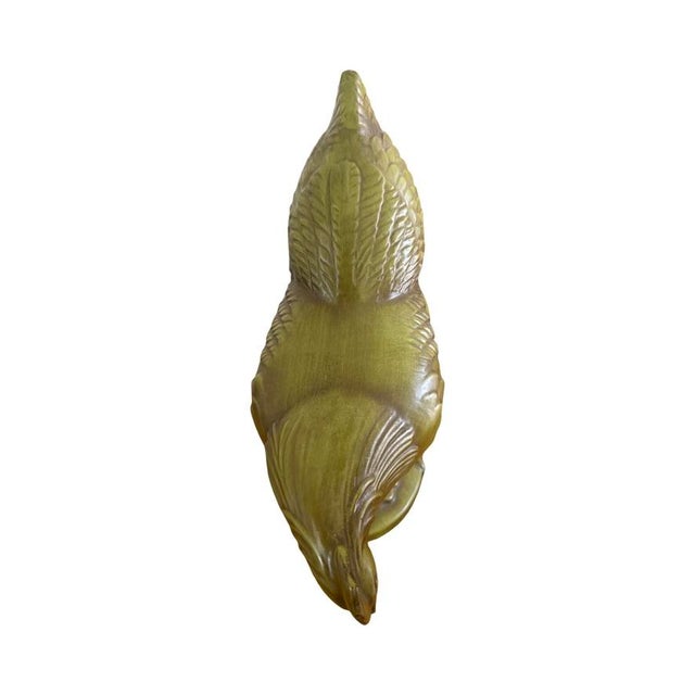Mid-Century Modern Vintage Royal Haeger Model 613a Antiqued Avocado Standing Chicken Sculpture For Sale - Image 3 of 8