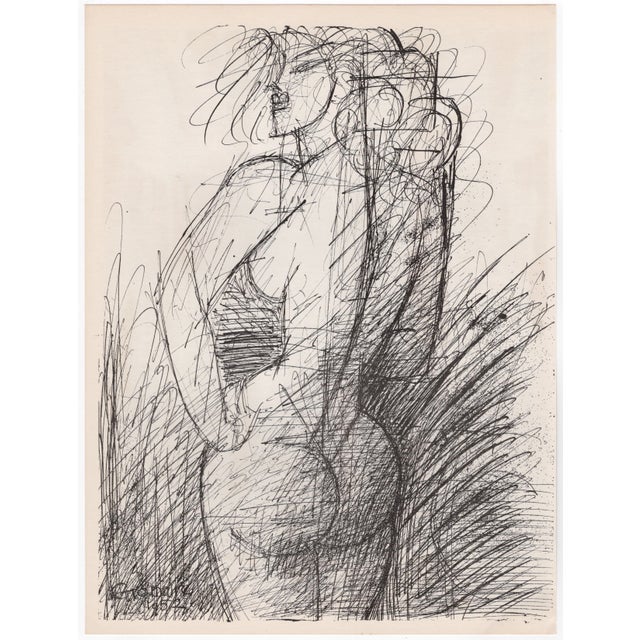 Modern Marcel Gromaire, Nude, Nu De Dos / Flemish Interior, 1952, Lithograph For Sale - Image 3 of 3