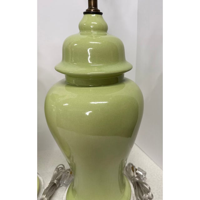 1970s Lemongrass Ginger Jar Table Lamps - a Pair For Sale - Image 4 of 11