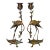 Antique Late 19th Century Gilt Bronze Figural Heron & Turtle Candlesticks- a Pair For Sale