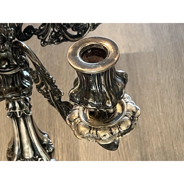 Liberace Collection Sterling Silver 22.5" Candelabra With Christie's Provenance For Sale - Image 10 of 18