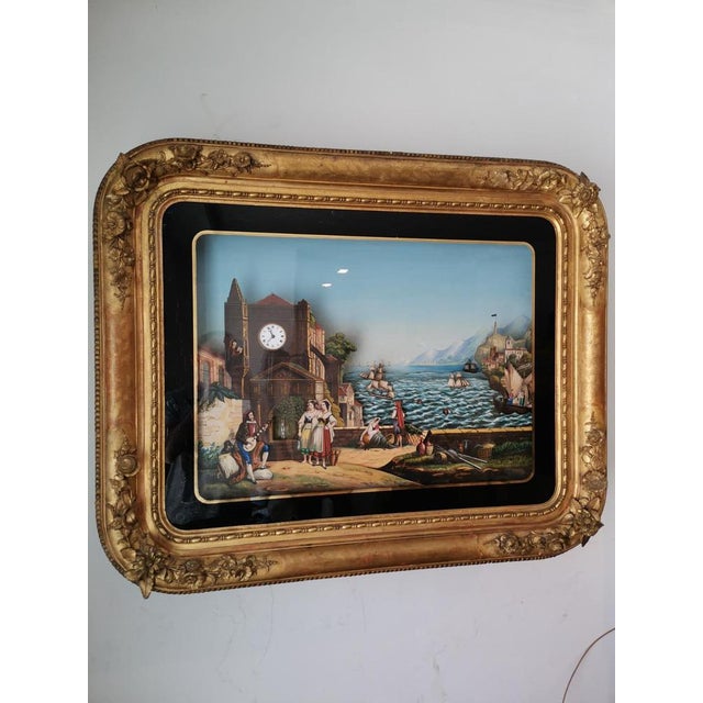 Musical Automaton Picture Clock attributed to Xavier Tharin, 1860s For Sale - Image 12 of 14