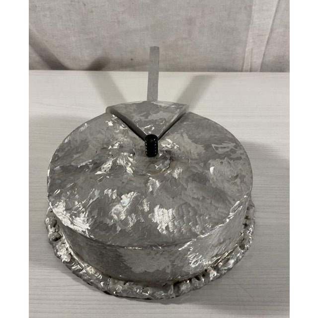 1990s Piece of Cake Signed Two-Part Aluminum Sculpture by Herbert Simon, 1992 For Sale - Image 5 of 6
