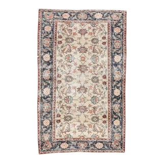 Mid 20th Century Floral Vintage Turkish Oushak Rug For Sale