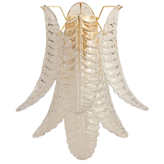 Wall Sconce in Clear Murano Glass, 1990s For Sale