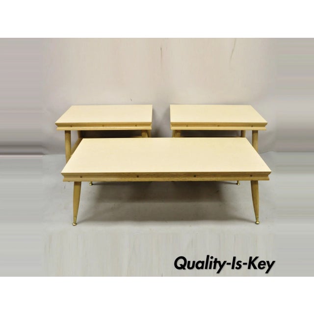 Mid Century Modern Atomic Era Laminate & Wood Coffee Table Set - 3 Pc Set For Sale - Image 12 of 12