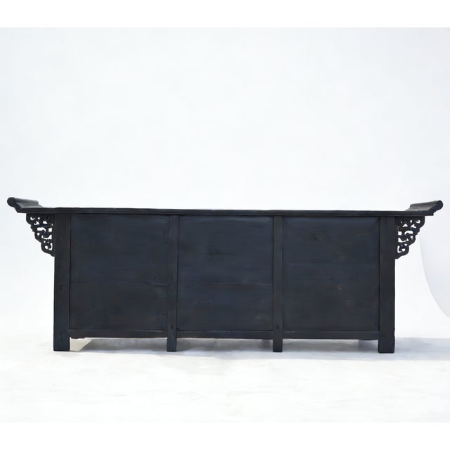 9' Feet Long Antique Chinese Elm Sideboard From Shanxi, Circa 1786 For Sale - Image 4 of 5