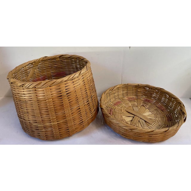 Mid 20th Century Vintage Chinese Lidded Basket For Sale - Image 5 of 8