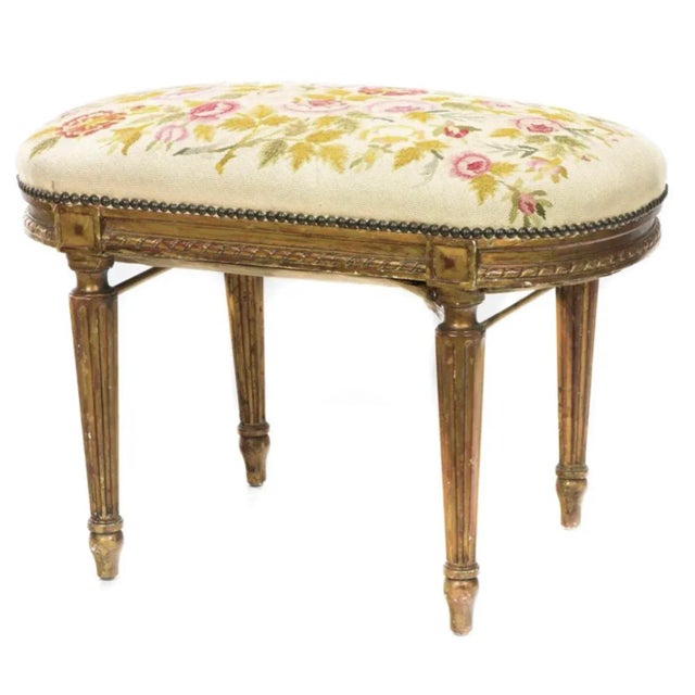 Louis XVI Style Giltwood Tabouret For Sale In Tampa - Image 6 of 7