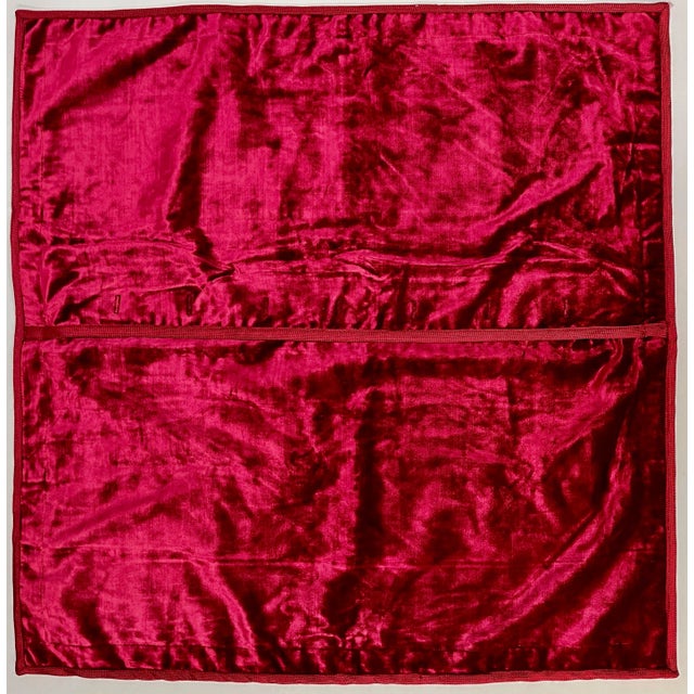 Ralph Lauren Ralph Lauren Deep Red Crushed Silk Velvet Pillow Cover For Sale - Image 4 of 8