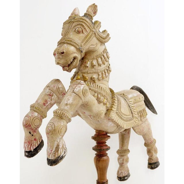 Ayyanar India Carved and Polychrome Wood Horse For Sale - Image 3 of 16