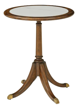Classic Round Marble Top Accent Table