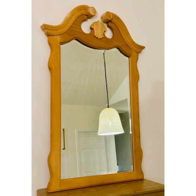Vintage Hand-Carved Chippendale Style Solid Wood Wall Mirror 33.25”x48”x2.75” For Sale - Image 6 of 10