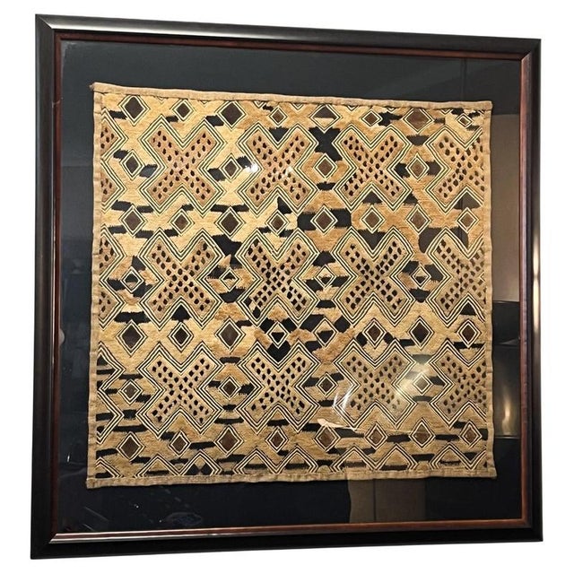 1950s Framed Kuba Weaving, 1950s For Sale - Image 5 of 5