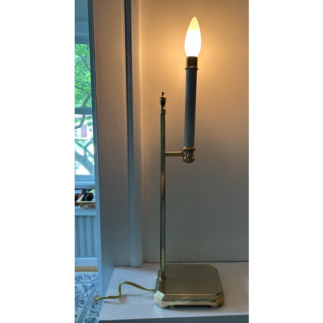 Traditional Vintage Brass Candlestick Lamp For Sale - Image 3 of 6