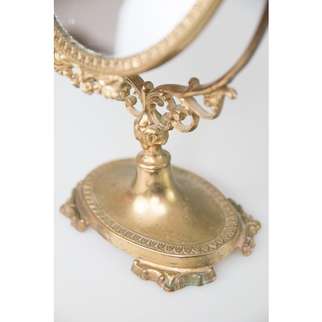 Vintage French Brass Vanity Table Mirror Chairish