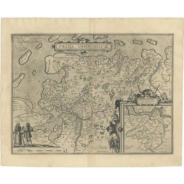Antique Map of East Frisia by Ortelius, 1595 For Sale