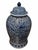 Oversized Blue & White Porcelain Temple or Ginger Jar With Crane & Peony Design