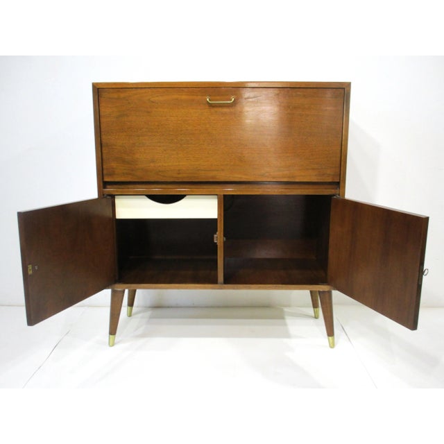 Wood American of Martinsville Mid Century Walnut Bar Cabinet For Sale - Image 7 of 12