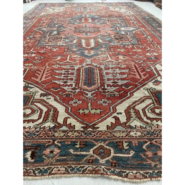 Slender European Sized Antique Heriz-serapi Rug - 8.2 X 13 | Chairish