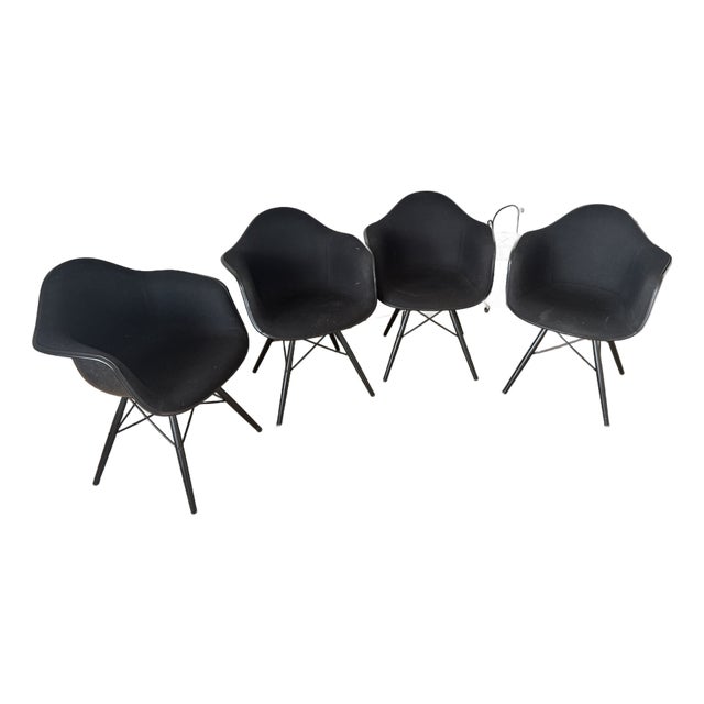 Herman Miller - (Set of 4) Eames Upholstered Molded FiberGlass Armchair For Sale