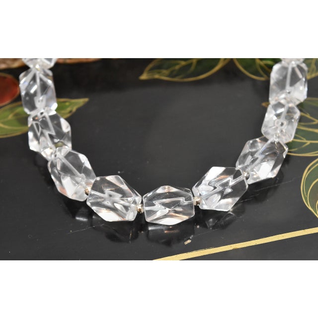 Sterling Silver Paola Valentini Rock Crystal Chunky Nugget Necklace This piece can be worn with so many outfits from day...