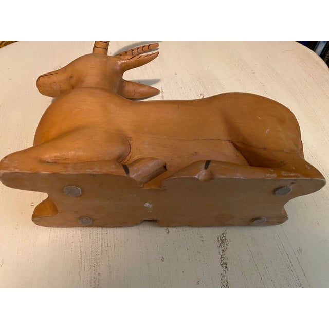 MidCentury Antelope Gazelle Wood Sculpture For Sale - Image 10 of 10