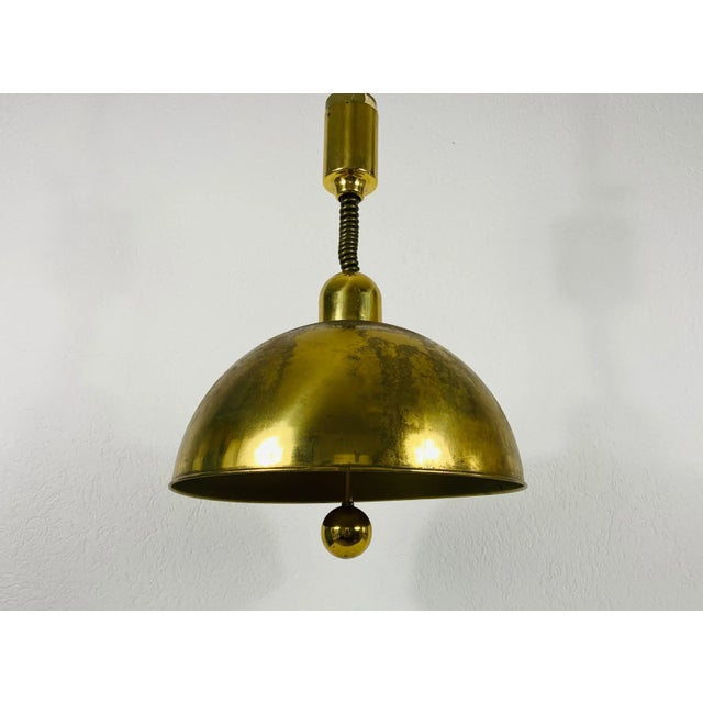 Brass Mid-Century Modern Brass Pendant Lamp by WKR, 1970s, Germany For Sale - Image 8 of 12