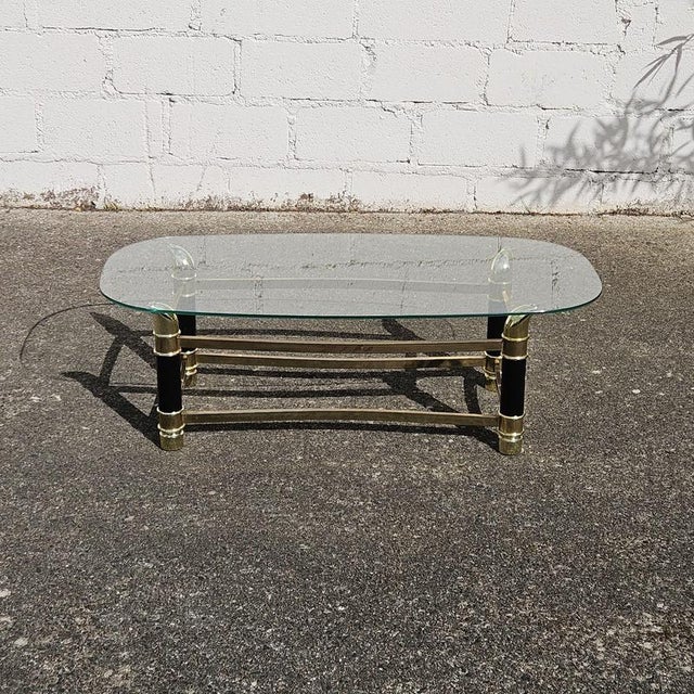 Hollywood Regency Italian Faux Tusk Glass Coffee Table, 1980s For Sale - Image 3 of 15