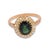 Victorian Early 20th Century Victorian 2.10 Carat Green Sapphire Diamond 18k Yellow Gold Cluster Ring, Size 7.75 For Sale - Image 3 of 7