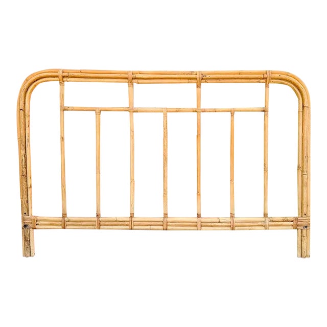 Palm Beach Regency Chic Rattan King Headboard For Sale