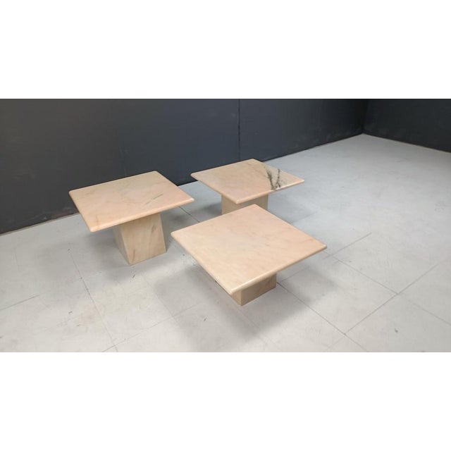 Gold Vintage Marble Nesting Tables, 1970s, Set of 3 For Sale - Image 8 of 11