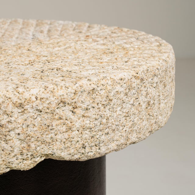 Contemporary Iron Side Table with Stone Top, Antique, China, Early 20th Century For Sale - Image 3 of 12