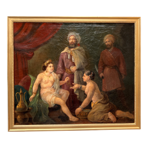 Late 19th Century Signed Antique Original Oil Painting on Canvas, Genre Scene