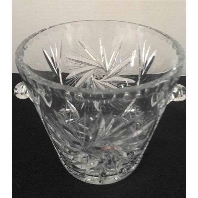 Traditional Vintage Cut Crystal Ice Bucket For Sale - Image 3 of 9
