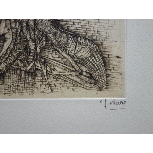 Modern Fred Deux, The Chimneys of La Châtre, Original Engraving For Sale - Image 3 of 7
