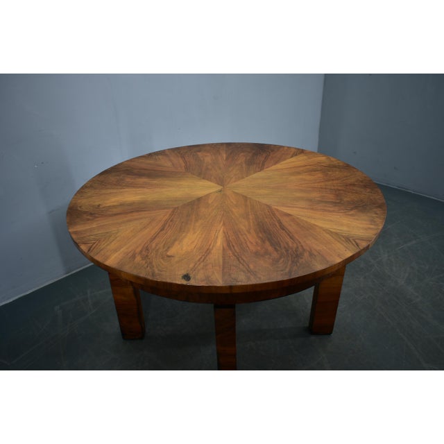 Art Deco Round Table in Wood and Veneer, 1930s For Sale - Image 3 of 18
