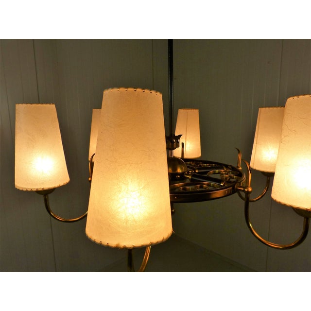 Finnish Brass Chandelier with Polyester Shades and Glass Diffusers, 1950s For Sale - Image 18 of 18