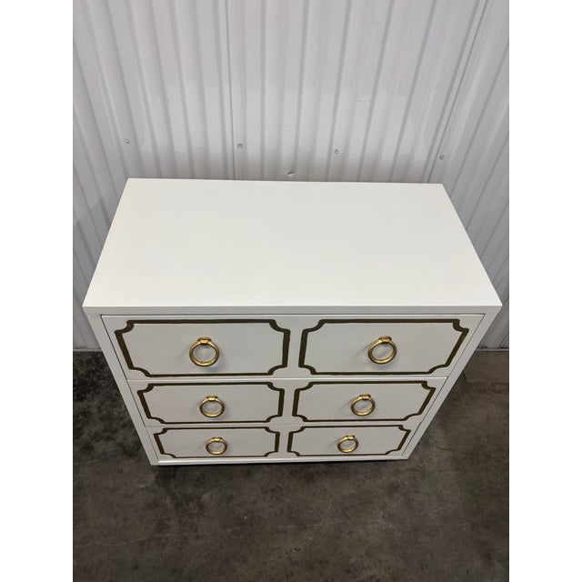 Wood Dorothy Draper Inspired Espana Painted Nightstand Chest For Sale - Image 7 of 11