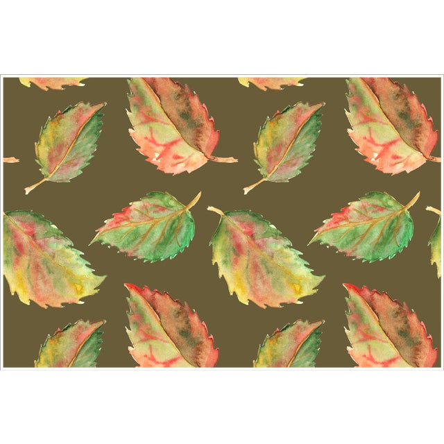 Contemporary Contemporary Autumn Leaves Paper Placemat Pads- Set of 30 For Sale - Image 3 of 3