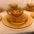 Art Deco C. 1930s New Martinsville Depression Glass Luncheon Set, Plates With Matching Tea Cups - Service for 6 For Sale - Image 3 of 6