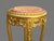 Wood 1950s Artisan Louis XVI Gold Beech Marble Side Tables-Pair For Sale - Image 7 of 12