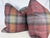 Custom pair of 22" pillows covered in Sanderson Fabrics "Wool Plaid" in moorland heather. These pillows are self welted,...