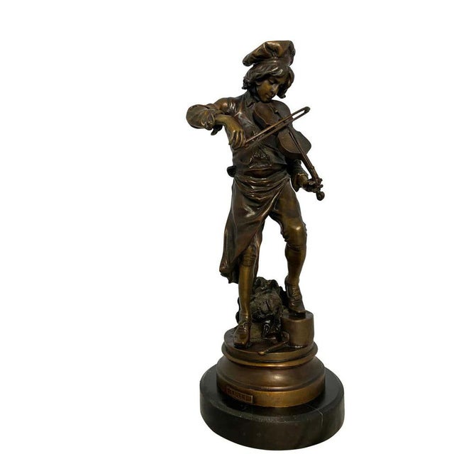 French Lulli Enfant Violin Player Sculpture, 20th-Century For Sale - Image 5 of 10