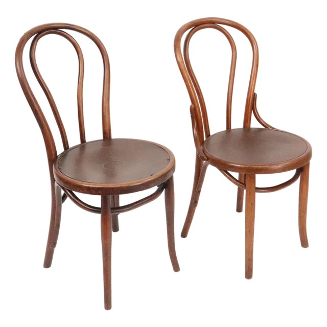 Pair of Antique Bentwood Bistro Chairs For Sale
