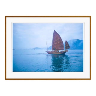 Toni Frissell 'A Junk in Hong Kong Harbour' Archival Pigment Print Framed in Brown For Sale