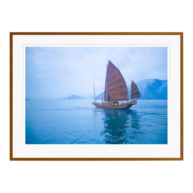 Toni Frissell 'A Junk in Hong Kong Harbour' Archival Pigment Print Framed in Brown For Sale