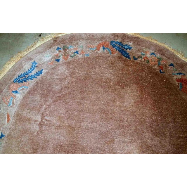 1910s Handmade Antique Chinese Art Deco Rug 5.1' X 8.3' For Sale - Image 9 of 10